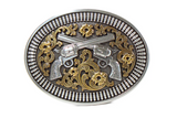 Nocona Mens Oval Floral Revolvers Buckle