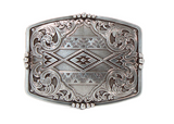 Nocona Mens Rectangle Aztec Floral Buckle