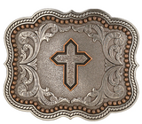 Nocona Rectangle Scalloped Copper Cross Buckle