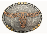 Nocona Oval LongHorn Buckle Multi Color