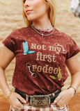 Wine Mineral Wash Embroidered Short Sleeve Top
