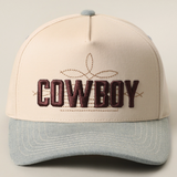 3D Cowboy Embroidered Cap - Denim