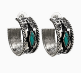 Aztec Diamond C Hoop Wide Earrings