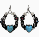 Western Heart Horseshoe Shape Earrings