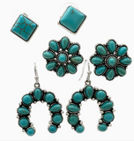 Three Piece Turquoise Western Earrings