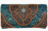 Western Floral Damask Medallion Wallet