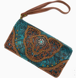 Western Floral Damask Medallion Wallet