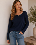 The Chelsea Navy Knit Sweater
