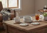Sage Brush Boho Feather Moon Coasters