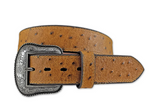 Roper Mens Leather Ostrich Print Belt