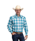 Roper Amarillo Collection Plaid Blue Shirt