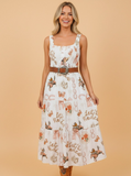 Western Horseshoe Smocked Midi Dress