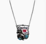 Cowboy Rodeo Beer Turquoise Western Necklace