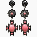 Ganado Concho Pink Rhinestone Earrings