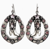 Horseshoe Star Western Boots Earrings