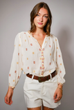 Blue B Embroidered Loose Fit Blouse
