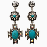 Ganado Concho Turquoise Rhinestone Earrings