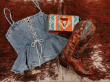 Criss Cross Denim Top