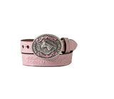 Nocona Girls Pink Floral Embossed Belt