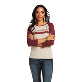 Ariat Long Live Baseball Tee - Heather/Red