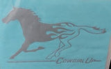 Cowgirl Up Silver Running Horse Decal