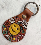 Leather Be Happy Key Ring