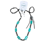 Leather, Turquoise and Arrow Necklace and Earring Set