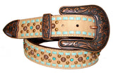 Nocona Tan and Turquoise Belt