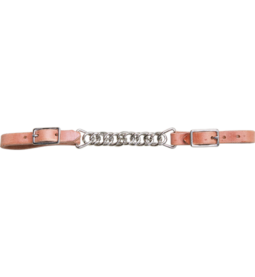 Harness leather Flat double link Chain Curb Strap