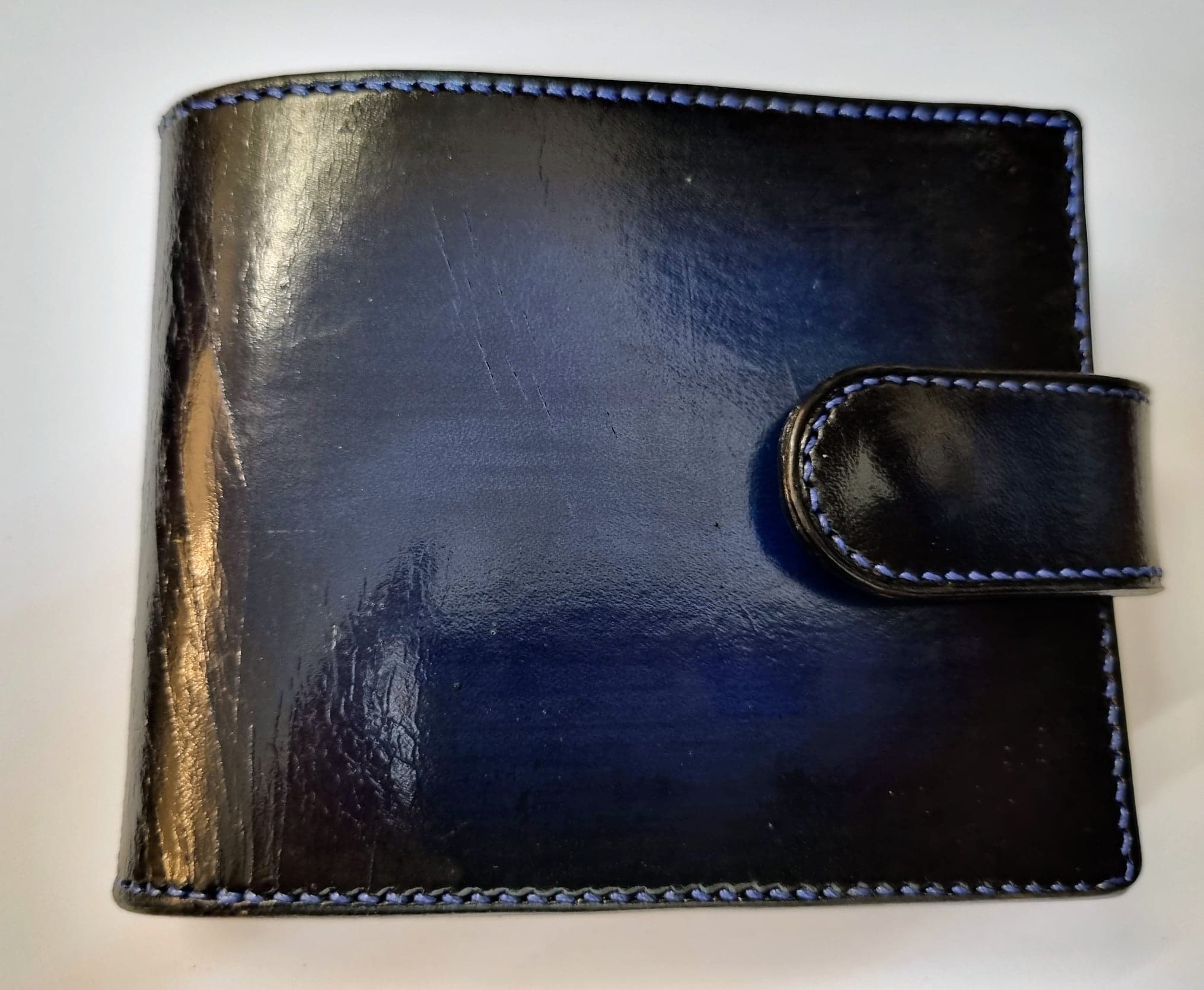 Handcrafted Blue Wash Leather Wallet