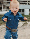 Shea Baby Dark Denim Onesie