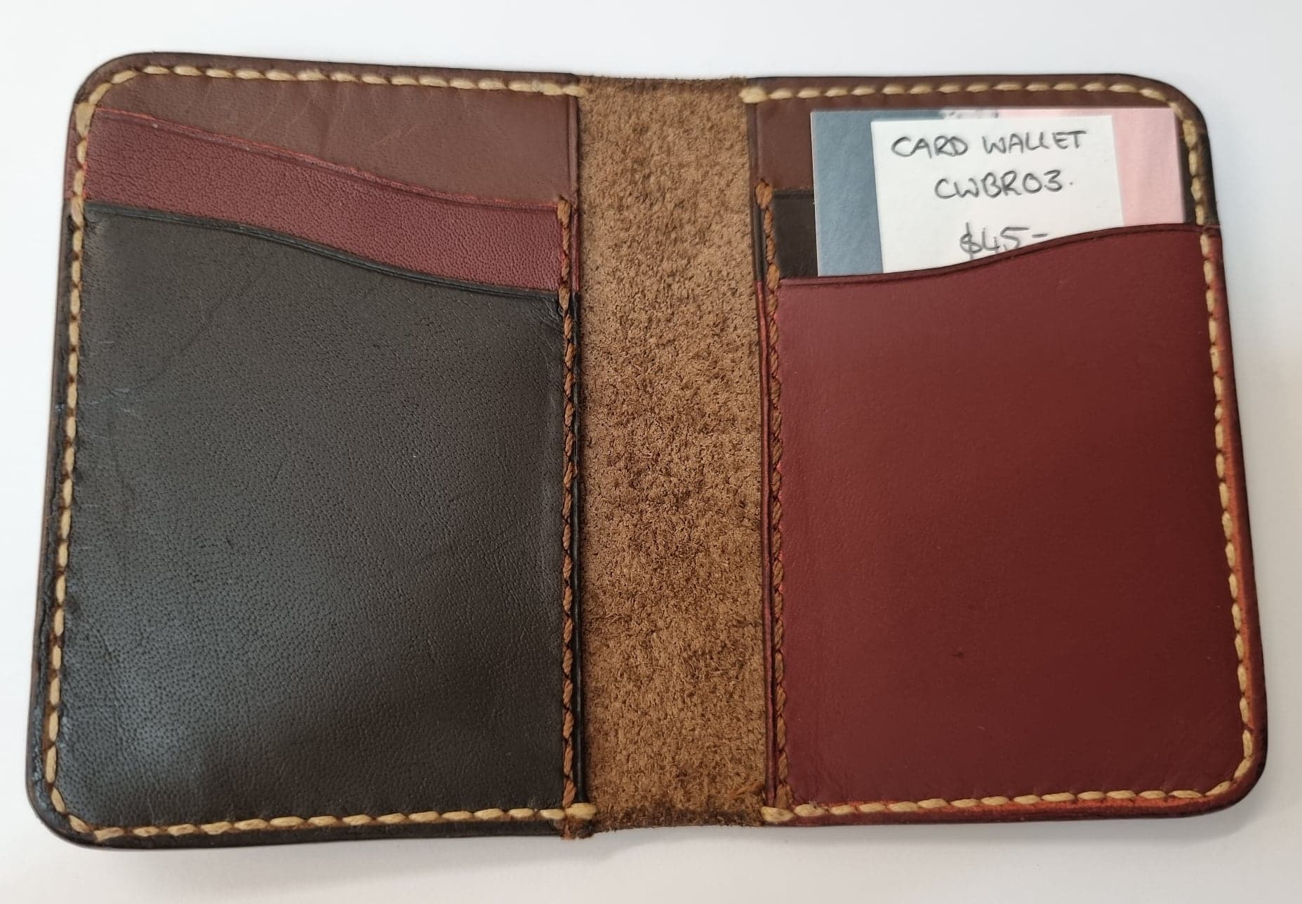 Handcrafted Brown Leather Card Wallet #3