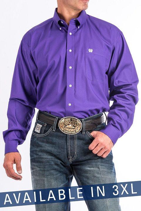 Cinch Solid Purple Classic Fit Shirt