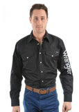 Wrangler Black Rodeo Drill Logo Shirt